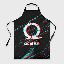 Фартук кулинарный God of War в стиле glitch и баги графики на темном, цвет: 3D-принт