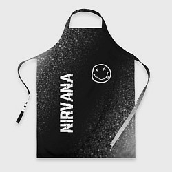 Фартук кулинарный Nirvana glitch на темном фоне: надпись, символ, цвет: 3D-принт
