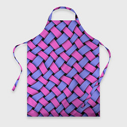 Фартук кулинарный Фиолетово-сиреневая плетёнка - оптическая иллюзия, цвет: 3D-принт