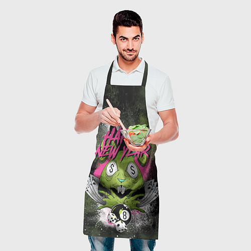 Фартук Geen rabbit happy new year / 3D-принт – фото 2