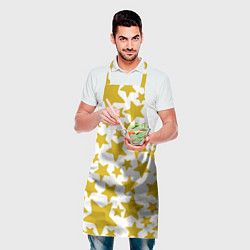 Фартук кулинарный Жёлтые звезды, цвет: 3D-принт — фото 2
