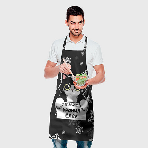 Фартук Уронил ёлку - кот / 3D-принт – фото 2