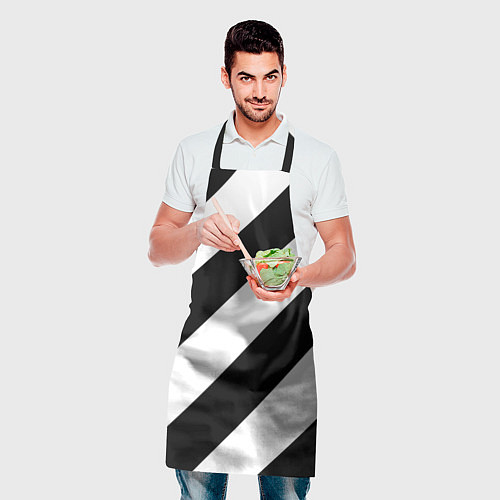 Фартук Черно-белые полосы / 3D-принт – фото 2