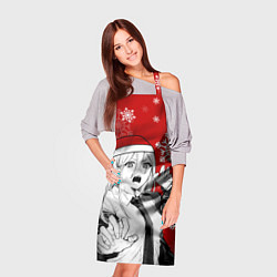 Фартук кулинарный Пауэр в новогодней шапочке, цвет: 3D-принт — фото 2