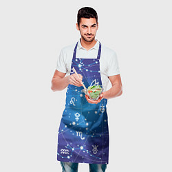 Фартук кулинарный Кролик символ 2023 на карте звездного неба, цвет: 3D-принт — фото 2