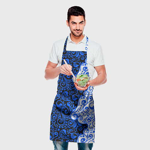Фартук Синие узоры / 3D-принт – фото 2