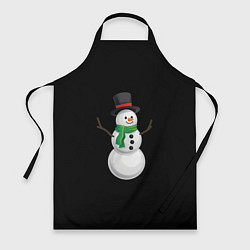 Фартук кулинарный Новогодний снеговик с шарфом, цвет: 3D-принт