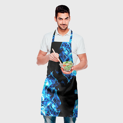 Фартук Красивый синий огонь / 3D-принт – фото 2