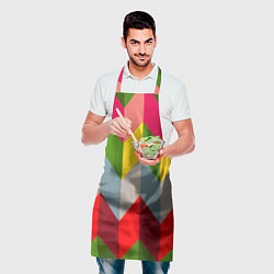 Фартук кулинарный Разноцветный ромбический абстрактный паттерн, цвет: 3D-принт — фото 2