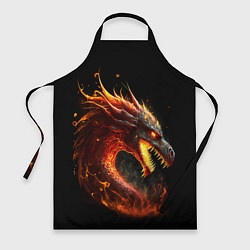 Фартук кулинарный Яростный огненный дракон, цвет: 3D-принт