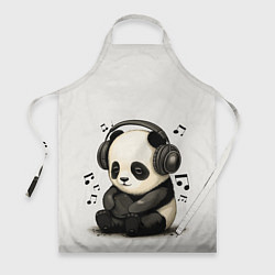Фартук кулинарный Милая панда в наушниках, цвет: 3D-принт
