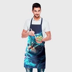 Фартук кулинарный Кот космонавт и звезды, цвет: 3D-принт — фото 2