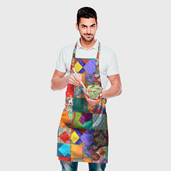 Фартук кулинарный Разноцветные лоскуты, цвет: 3D-принт — фото 2