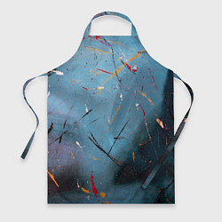 Фартук кулинарный Тёмно-синий абстрактный туман и краски, цвет: 3D-принт