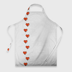 Фартук кулинарный Дорожка разбитых сердец - светлый, цвет: 3D-принт
