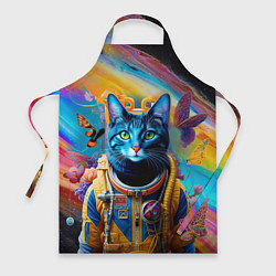 Фартук кулинарный Кот в космическом скафандре - нейросеть, цвет: 3D-принт