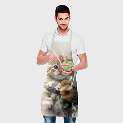 Фартук кулинарный Котенок с полевыми цветами, цвет: 3D-принт — фото 2