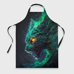 Фартук кулинарный Звездный зеленый кот, цвет: 3D-принт