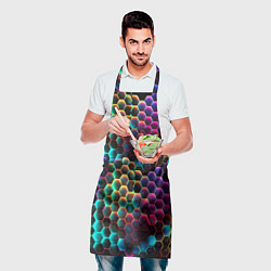 Фартук кулинарный Неон и соты, цвет: 3D-принт — фото 2