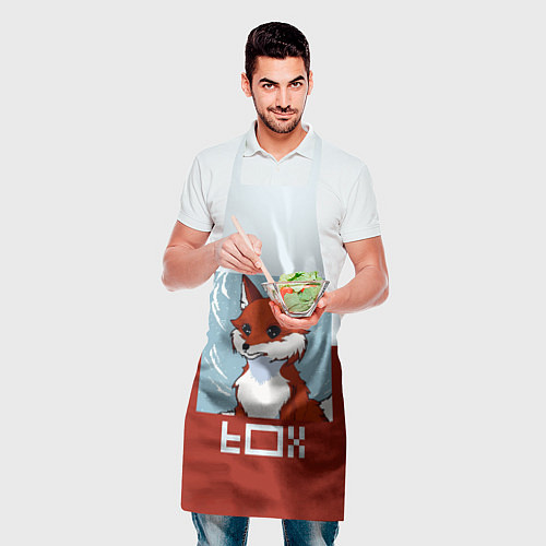 Фартук Пиксельная лиса с надписью fox / 3D-принт – фото 2