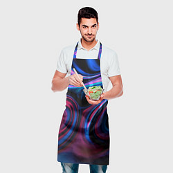 Фартук кулинарный Разводы красок и бензина неоновый, цвет: 3D-принт — фото 2