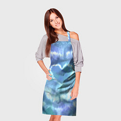 Фартук кулинарный Сердце - тай-дай - голубой, цвет: 3D-принт — фото 2