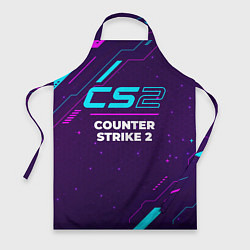 Фартук кулинарный Символ Counter Strike 2 в неоновых цветах на темно, цвет: 3D-принт