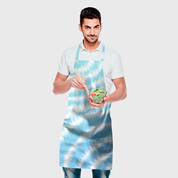 Фартук кулинарный Тай-дай голубой с зеленым, цвет: 3D-принт — фото 2