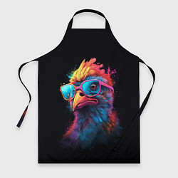 Фартук кулинарный Неоновая птица в очках, цвет: 3D-принт