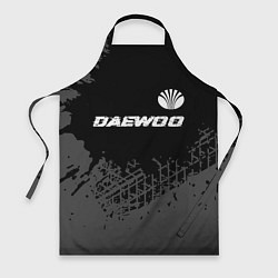 Фартук кулинарный Daewoo speed на темном фоне со следами шин: символ, цвет: 3D-принт