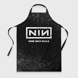 Фартук кулинарный Nine Inch Nails с потертостями на темном фоне, цвет: 3D-принт