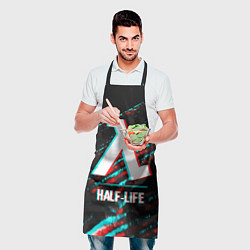 Фартук кулинарный Half-Life в стиле glitch и баги графики на темном, цвет: 3D-принт — фото 2