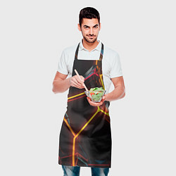Фартук кулинарный Неон на черном фоне, цвет: 3D-принт — фото 2