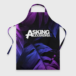 Фартук кулинарный Asking Alexandria neon monstera, цвет: 3D-принт