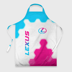 Фартук кулинарный Lexus neon gradient style: надпись, символ, цвет: 3D-принт