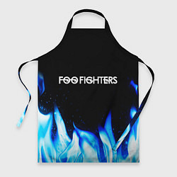 Фартук кулинарный Foo Fighters blue fire, цвет: 3D-принт