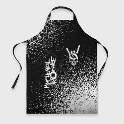 Фартук кулинарный My Chemical Romance и рок символ на темном фоне, цвет: 3D-принт