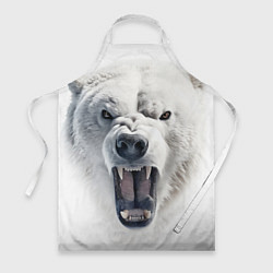 Фартук кулинарный Агрессивный белый медведь, цвет: 3D-принт