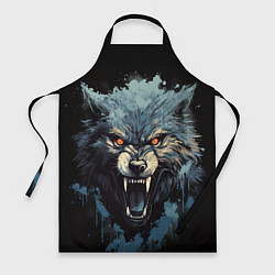Фартук кулинарный Blue black wolf, цвет: 3D-принт