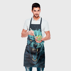 Фартук кулинарный Синий волк арт, цвет: 3D-принт — фото 2