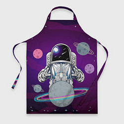 Фартук кулинарный Космонавт с планетами и звездами, цвет: 3D-принт