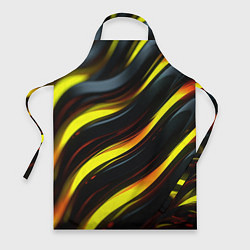 Фартук кулинарный Черные волнистые линии, цвет: 3D-принт