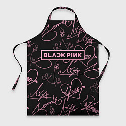 Фартук кулинарный Блэкпинк - розовые автографы, цвет: 3D-принт