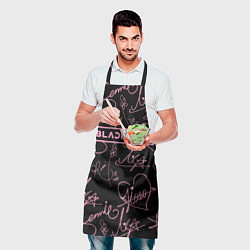 Фартук кулинарный Блэкпинк - розовые автографы, цвет: 3D-принт — фото 2