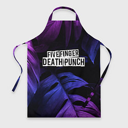 Фартук кулинарный Five Finger Death Punch neon monstera, цвет: 3D-принт