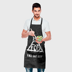 Фартук кулинарный Fall Out Boy glitch на темном фоне, цвет: 3D-принт — фото 2