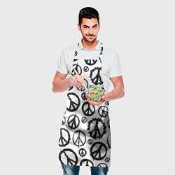 Фартук кулинарный Many peace logo, цвет: 3D-принт — фото 2