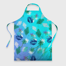 Фартук кулинарный Пальмы на голубом градиенте, цвет: 3D-принт