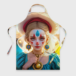 Фартук кулинарный Девушка арлекин с воздушными шарами, цвет: 3D-принт