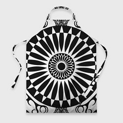 Фартук кулинарный Черно белый узор с радиусами, цвет: 3D-принт